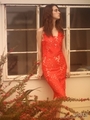 リーフレースワンピース[DRESS/ドレス]/レッド