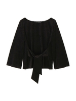 ◆大きいサイズ◆トリアセベロアブラウス/ブラック(010)