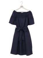 オフショルレースモチーフワンピ/ネイビー