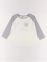 カレッジラグランロングTシャツ/オレンジ