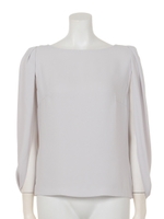 ケープ風スリーブブラウス/ライトグレー