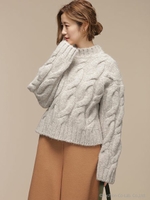 SPRiNG11月号掲載/変形ケーブルプルオーバー/ベージュ