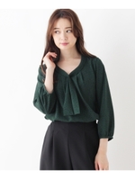 【WEB限定サイズ】定番の柄ブラウス/ネイビー(193)