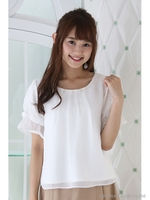 チェックJQお袖リボンカットソー/チェリピンク