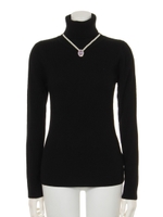 ネックレス付きタートルネック/ブラック