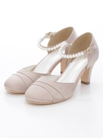 パールストラップパンプス/ベージュ