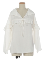 フリルスリーブブラウス/ホワイト