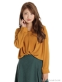 ラチネターンカラーブラウス/マスタード