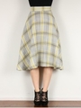 チェックフレアースカート/グレー