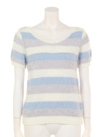 MIXボーダーknit TOP/WHT