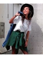 【anap mimpi】腰巻風チェックスカート/GRN