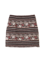 ジャガードミニスカート/ブラック×ダイヤモチーフ1(011)