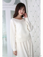 ブークレぬくもりししゅうニットPO/グレー