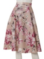 オータム大花スカート/ピンクベージュ