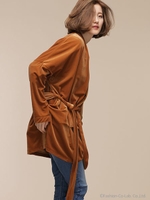 InRed12月号掲載/ベルト付きベロアノーカラーガウン/ピンク