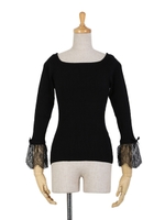 【an another angelus】袖口レースリブニットプルオーバー/L/GRAY