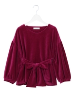 ベロアボリュームトップス/PURPLE