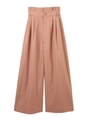 【パンツ】タフタタック入りワイドパンツ/ピンク