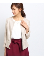 エルモザノーカラージャケット/ネイビー(093)