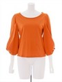 シルケット袖バルーントップス/ダークオレンジ