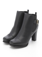 【ストレスフリー】ベルテッドサイドゴアショートブーツ/RED