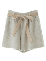 【パンツ】ツイードキュロットパンツ/ライトグレー