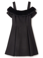 オフショルウールドレス/ブラック