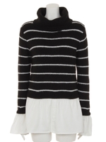 シャツコンビクロップKnit TOP/マルチ(混色)