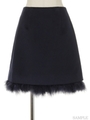 フェザー台形スカート/紺