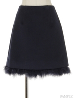 フェザー台形スカート/紺