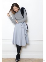 畦編みボトルネックニット/ブラック