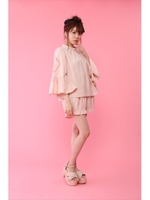 ハイネックローズブラウス/ボルドー