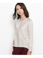 バイアスボーダープルオーバー/ライトベージュ(351)