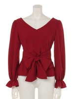 パフSLVリボンTOP/D/RED