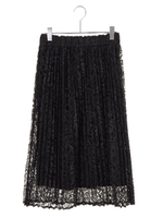 ラッセルレースプリーツスカート/ブラック