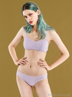 YUMMY MART/ＹＭシンプルリブブラレットセット/ラベンダー