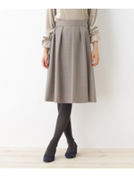 【美人百花11月号掲載 SS・Lサイズあり】チェック柄ミモレ丈スカート/ブラック(219)