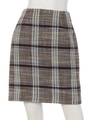 ロービングチェックタイトミニスカート/ブラウン