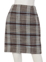 ロービングチェックタイトミニスカート/ブラウン