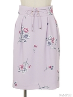 オリジナルWinterブーケ柄タイトスカート/ピンク