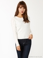 ギャザーショルダーKnit TOP/WHT