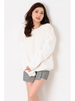 フェイクファートレーナートップス/WHITE