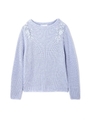 畦網み肩レースプルオーバー/ブルー(110)