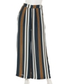 【CHILLE】マルチストライプワイドパンツ/カーキ(014)