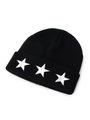 【ユニセックス】スターライン ニットキャップ/ブラック(019)