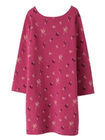 【ワンピース】フラワージャガードニットワンピース/ローズピンク