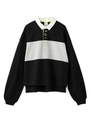 CROPPED RUGBY SHIRT/ブラック