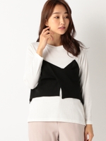 ビスチェ風カットトップス/茶系