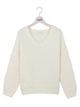 モールVネックプルオーバー/ホワイト