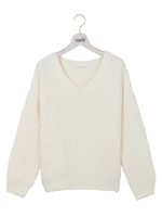 モールVネックプルオーバー/ホワイト